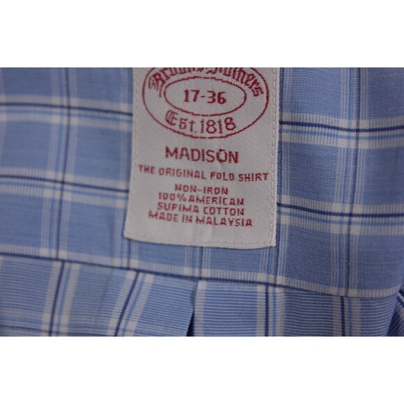 Brooks Brothers Mens Madison Non Iron Supima Cotton Plaid Dress Shirt 17  - 36 - Picture 9 of 9